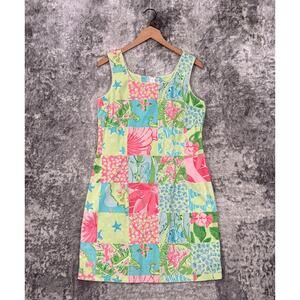 Vintage Lilly Pulitzer Dress 8 Womens Patchwork Floral Sleeveless
